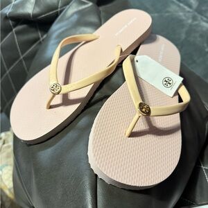 Tory Burch Blush and Gold Sandals